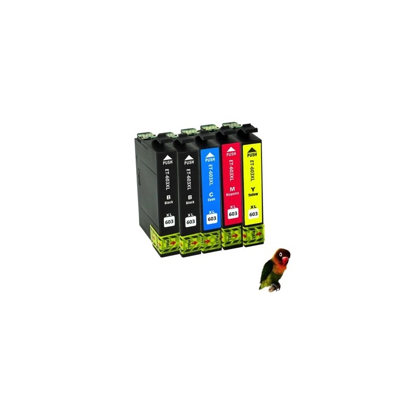 5 Tintas compatibles con 603 XL Epson 603XL Expression Home XP-2100 XP-2105 XP-3100