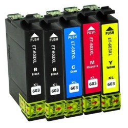 5 Tintas compatibles con 603 XL Epson 603XL Expression Home XP-2100 XP-2105 XP-3100
