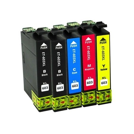 5 Tintas compatibles con 603 XL Epson 603XL Expression Home XP-2100 XP-2105 XP-3100