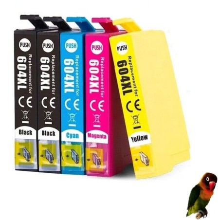 5 cartuchos compatibles para Epson 604XL XP2200 XP2205 XP4200 WF2950 WF2935 XP3200 XP3205 XP4205 WF2930 WF2910 XL  604 XL