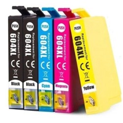 5 cartuchos compatibles para Epson 604XL XP2200 XP2205 XP4200 WF2950 WF2935 XP3200 XP3205 XP4205 WF2930 WF2910 XL  604 XL 2