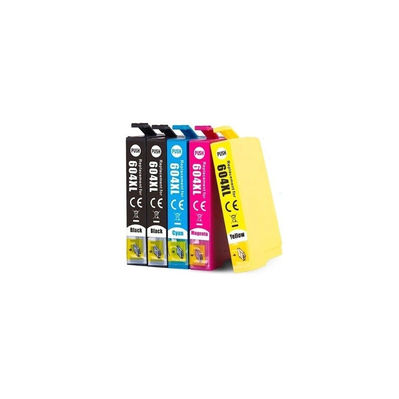 5 cartuchos compatibles para Epson 604XL XP2200 XP2205 XP4200 WF2950 WF2935 XP3200 XP3205 XP4205 WF2930 WF2910 XL  604 XL