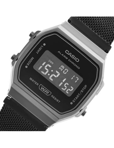 Reloj Casio Colecction a168wemb-1b gun metal correa de acero inoxidable