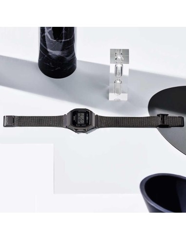 Reloj Casio Colecction a168wemb-1b gun metal correa de acero inoxidable