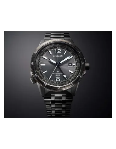 Reloj automático aviador hombre Citizen SkyHawk Promaster Air GMT  NB6045-51H JDM 44.5mm  200m WR cristal de zafiro