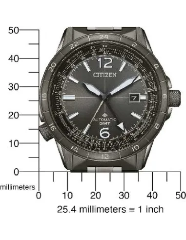 Reloj automático aviador hombre Citizen SkyHawk Promaster Air GMT  NB6045-51H JDM 44.5mm  200m WR cristal de zafiro
