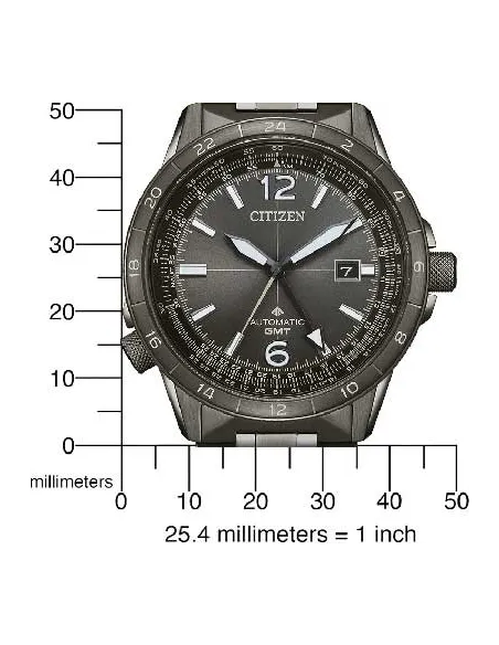 Reloj automático aviador hombre Citizen SkyHawk Promaster Air GMT  NB6045-51H JDM 44.5mm  200m WR cristal de zafiro