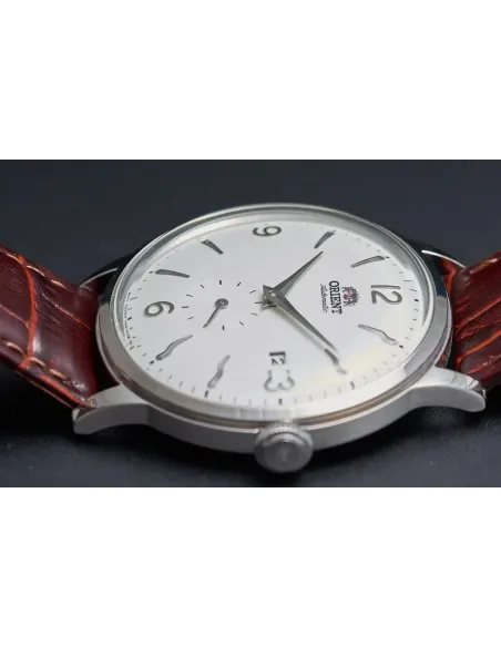 Reloj hombre automático Orient RA-AP0002S esfera plateada correa cuero marrón