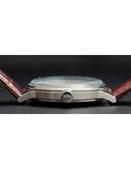 Reloj hombre automático Orient RA-AP0002S esfera plateada correa cuero marrón
