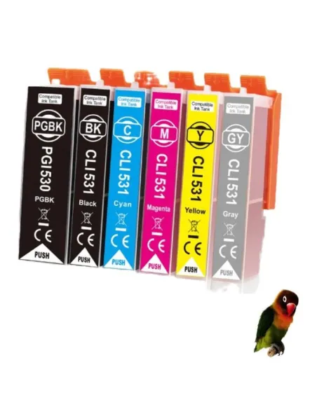 Pack 6 Cartuchos de Tinta Canon PGI-530 XL / CLI-531 XL PIXMA TS8750 TS8751