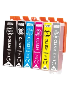 Pack 6 Cartuchos de Tinta Canon PGI-530 XL / CLI-531 XL PIXMA TS8750 TS8751 2