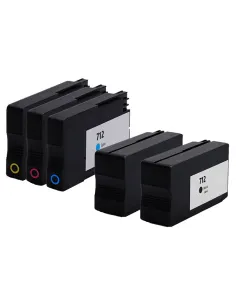 5 Tintas Compatibles HP 712 HP 712XL Cartuchos de Tinta para HP DesignJet Studio 24 / 36 - DesignJet T210 / T230 / T250 / T630 /