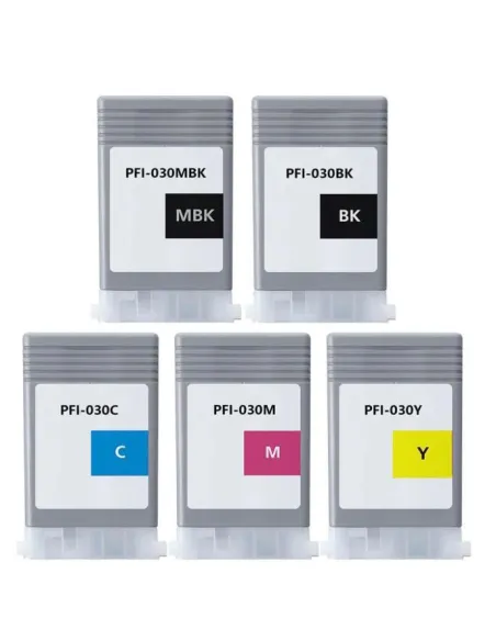 5 tintas Compatibles Canon PFI030 PFI-030 Cartuchos de Tinta para Canon imagePROGRAF TA-20 / TA-20 MFP L24 ei / TA-30
