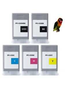 5 tintas Compatibles Canon PFI030 PFI-030 Cartuchos de Tinta para Canon imagePROGRAF TA-20 / TA-20 MFP L24 ei / TA-30