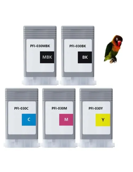 5 tintas Compatibles Canon PFI030 PFI-030 Cartuchos de Tinta para Canon imagePROGRAF TA-20 / TA-20 MFP L24 ei / TA-30