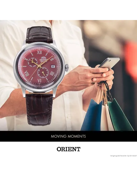 reloj automático hombre Orient Bambino RA-AK0705R 40.5mm 30m WR Correa de cuero (admite cuerda manual)