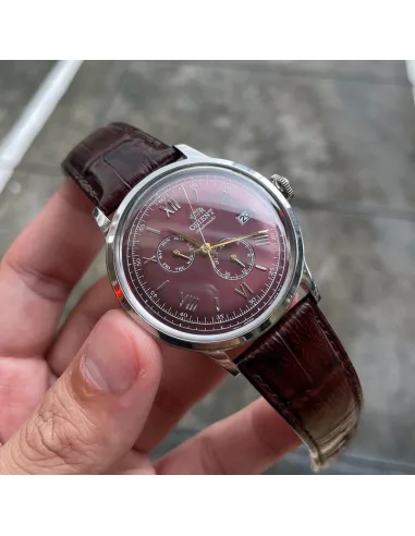 reloj automático hombre Orient Bambino RA-AK0705R 40.5mm 30m WR Correa de cuero (admite cuerda manual)