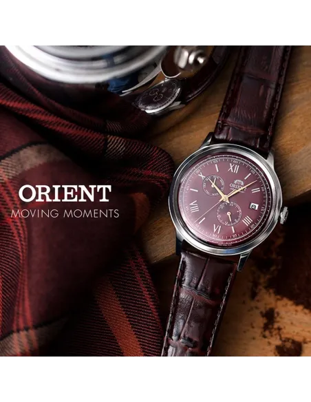 reloj automático hombre Orient Bambino RA-AK0705R 40.5mm 30m WR Correa de cuero (admite cuerda manual)