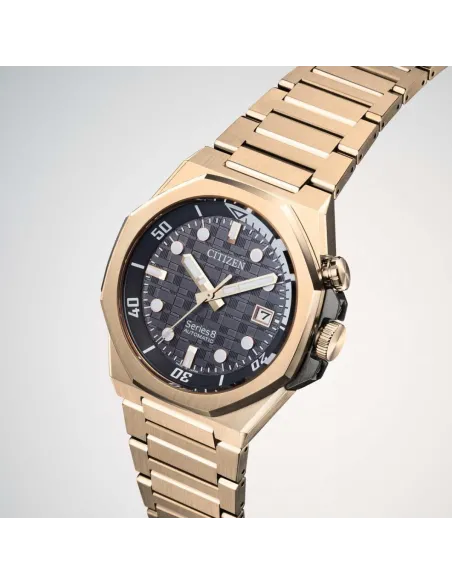 Citizen Series 8 890 NB6069-53H JDM Automatic Rose Gold Tokyo Skyline Gray 42.6mm Cristal de zafiro antirreflejos 200m