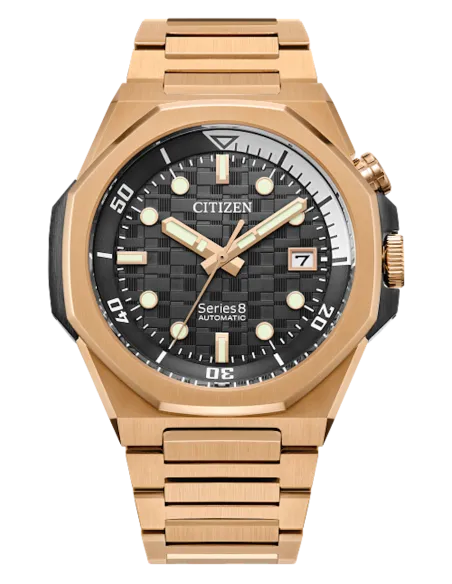 Citizen Series 8 890 NB6069-53H JDM Automatic Rose Gold Tokyo Skyline Gray 42.6mm Cristal de zafiro antirreflejos 200m