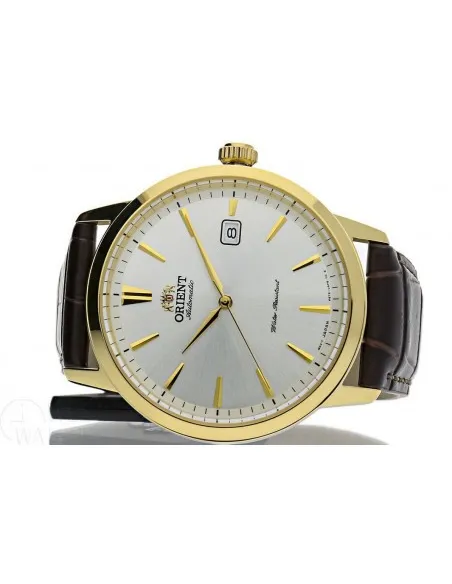 reloj automático hombre Orient Simphony III RA-AC0F04S dial blanco 41.5mm correa cuero (admite cuerda manual) 50m water resist