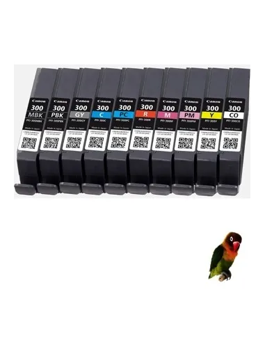 10 tintas Compatibles Canon PFI300 PFI-300 para Canon imagePROGRAF Pro-300