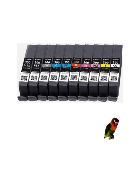 10 tintas Compatibles Canon PFI300 PFI-300 para Canon imagePROGRAF Pro-300