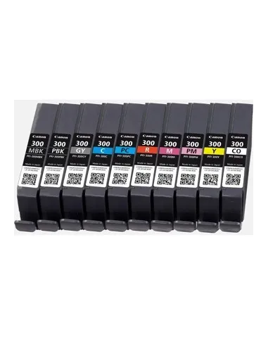 10 tintas Compatibles Canon PFI300 PFI-300 para Canon imagePROGRAF Pro-300