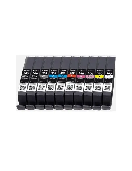 10 tintas Compatibles Canon PFI300 PFI-300 para Canon imagePROGRAF Pro-300