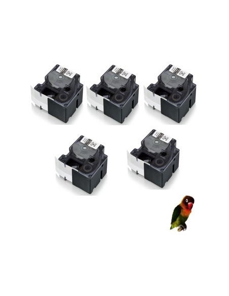 cinta Compatible Dymo 18445 / S0718620 Negro / Blanco para Dymo Rhino 4200, 5200, 5000, 6000
