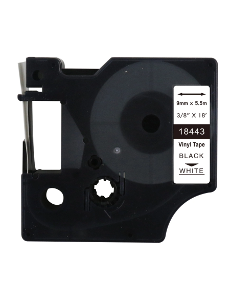 Compatible Cinta reemplazo para Dymo Rhino 18443 9mm x 5,5 m etiqueta industrial vinilo para Dymo Rhino 4200 5200 6000 1000 3000