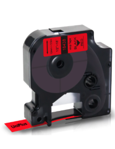 5 x Dymo 18438 compatibles cintas rotuladora S0718520 vinilo negro sobre rojo 12 mm x 9 m 2