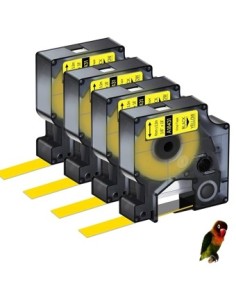 copy of Dymo 18431 compatible cinta rotuladora negro sobre amarillo 12mmX5.5M Com Dymo Rhino
