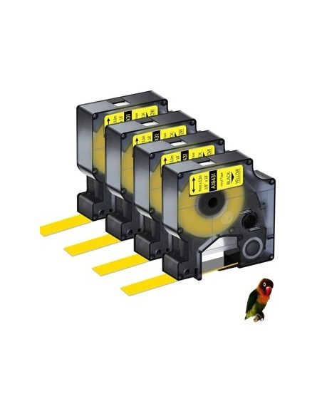copy of Dymo 18431 compatible cinta rotuladora negro sobre amarillo 12mmX5.5M Com Dymo Rhino