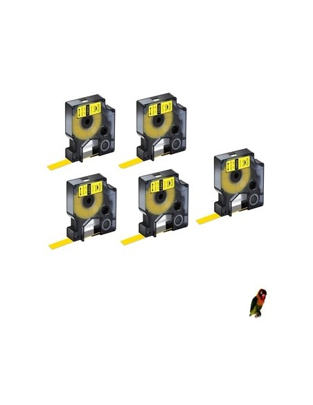 copy of Dymo 18432 compatible cinta rotuladora negro sobre amarillo 12mmX5.5M Com Dymo Rhino