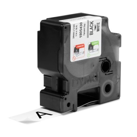 Dymo 1805430 compatible cinta rotuladora 24mmX5.5M negro sobre blanco Dymo Rhino