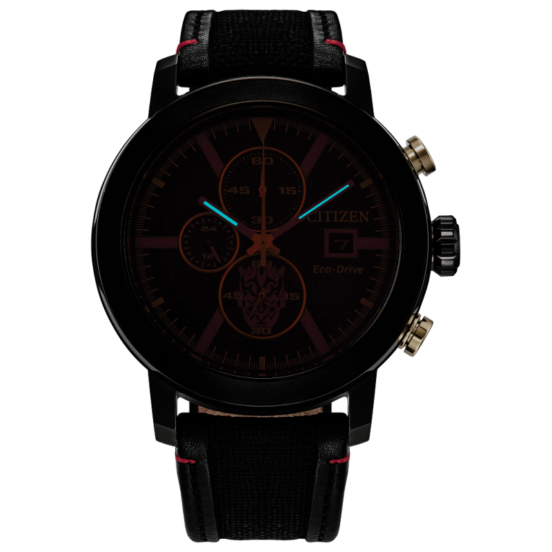 reloj hombre solar Citizen Star Wars Darth Maul CA0766-02W 44mm 100m WR correa nylon cuero