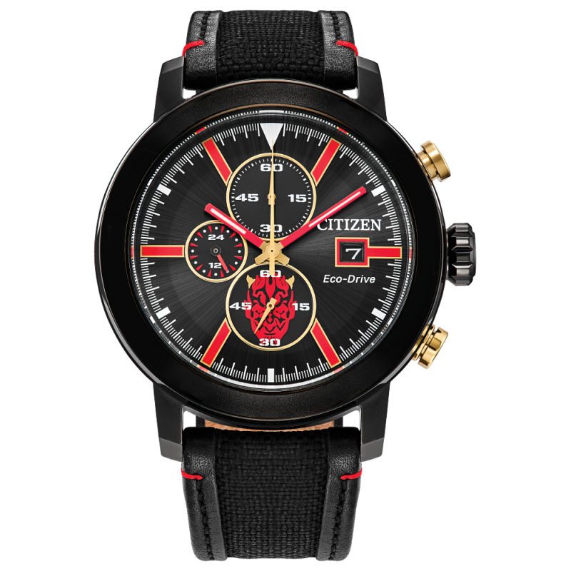 reloj hombre solar Citizen Star Wars Darth Maul CA0766-02W 44mm 100m WR correa nylon cuero