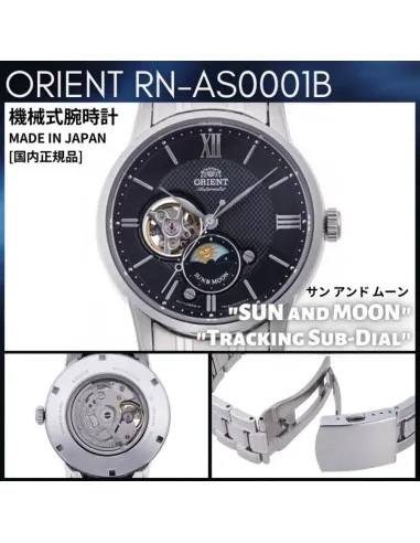 reloj automático hombre Orient Sun & Moon RN-AS0001B JDM 42.5mm 50m WR cristal de zafiro
