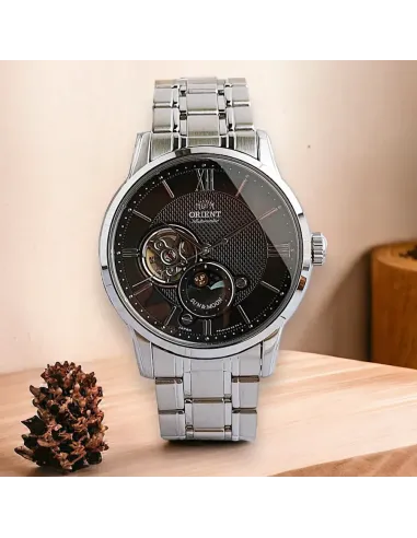 reloj automático hombre Orient Sun & Moon RN-AS0001B JDM 42.5mm 50m WR cristal de zafiro