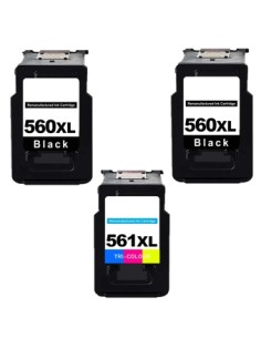 pack 3 TINTAS Compatibles Canon PG560XL + CL561XL NEGRO COLOR TS5350-TS5351-TS5352-TS5353-TS7450-TS7451 2