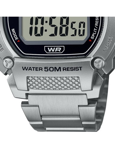 reloj deportivo hombre Casio  W-219HD-1AV 50m WR luz led 7 años batería correa de acero