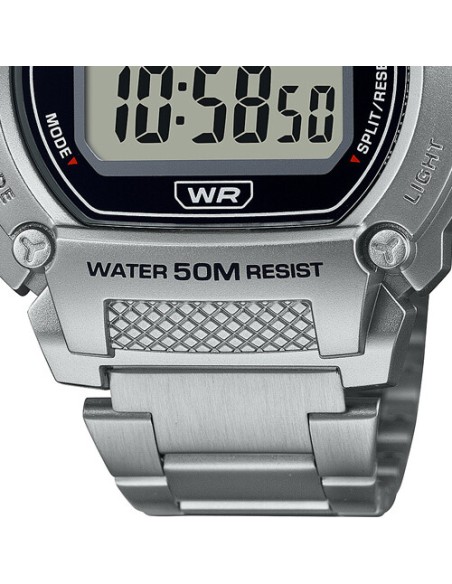 reloj deportivo hombre Casio  W-219HD-1AV 50m WR luz led 7 años batería correa de acero