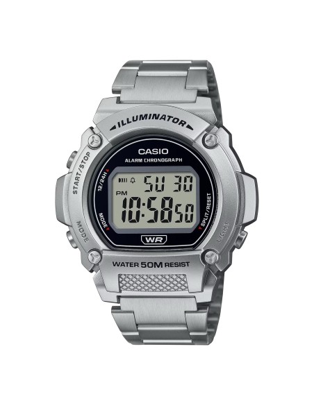 reloj deportivo hombre Casio  W-219HD-1AV 50m WR luz led 7 años batería correa de acero
