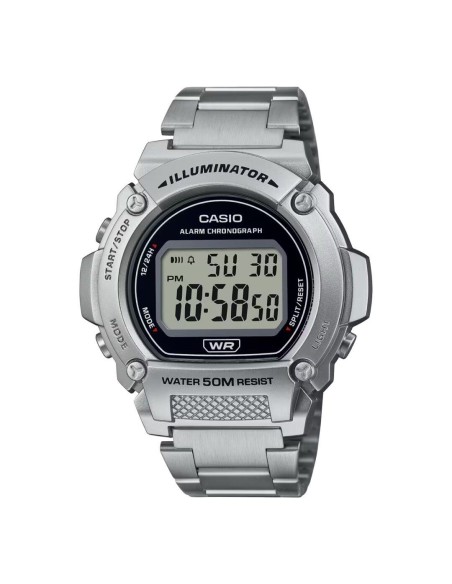 reloj deportivo hombre Casio  W-219HD-1AV 50m WR luz led 7 años batería correa de acero