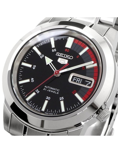 reloj automático unisex Seiko 5 SNKK31J1 Hecho en Japón 38mm 30m WR correa de acero