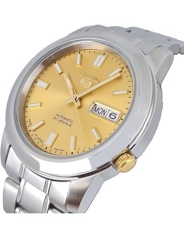 reloj automático unisex Seiko 5 SNKK13J1 Hecho en Japón 37mm 30m WR correa de acero