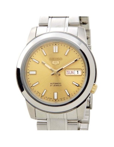 reloj automático unisex Seiko 5 SNKK13J1 Hecho en Japón 37mm 30m WR correa de acero