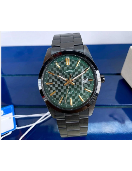 reloj hombre analógico Casio Gunmetal MTP-VD03B-3A 41mm baño de iones correa de acero