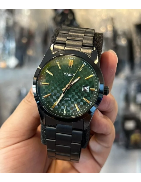 reloj hombre analógico Casio Gunmetal MTP-VD03B-3A 41mm baño de iones correa de acero
